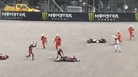 Moto GP riders rushed to hospital after cheating death