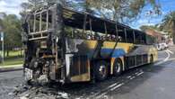 Dozens of schoolchildren escape huge bus fire