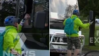 Wild footage of cyclist and bus driver’s verbal stoush
