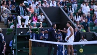 Tennis star rages as match stopped one game away from victory