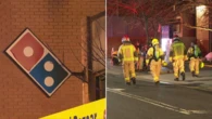 Man killed as fire rips through Domino’s pizza shop
