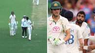 Indian players surround Sam Konstas during fiery confrontation