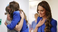 ‘Isn’t mummy brave?’: Catherine’s tearful moment with cancer patient