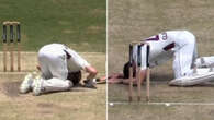 Aussie batter retires hurt after collapsing twice in sickening scenes