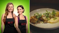 Mel and Jacinta’s Bang Bang Cauliflower Spiced Cashew Sauce with Pickled Cucumber Salad