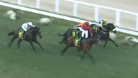 Wild scenes as jockey celebrates very early in Group 1 thriller