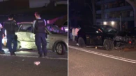 Driver flees after crash leaves both cars wrecked and woman trapped