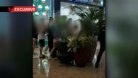 Shocking footage of teen girl allegedly attacking cop in shopping centre fight