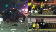 Two injured in serious multi-vehicle collision that sent car crashing through house