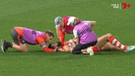 Scary scenes as superstar suffers worrying neck injury