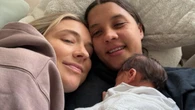 Sam Kerr and partner Kristie Mewis celebrate baby joy