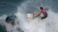 Aussie champ dumped out after near collision at Bells