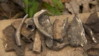 Couple digging fence holes make shocking human bone find