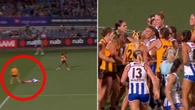 Stadium drowned in boos as ‘sparks’ fly in heated AFLW final
