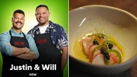 Justin and Will’s Kingfish crudo with black caviar