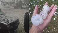 Nine injured at a fair by giant hail as dangerous storms lash Queensland