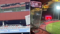 Drama as TV crew smashes 200kg coaches’ box window