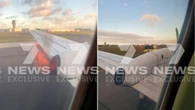 Frightening moment flames erupt from Rex flight engine