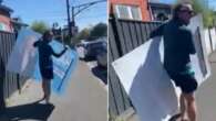 Teal MP’s husband caught on camera ripping down rival’s campaign poster