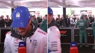 Daniel Ricciardo walks off after dishing two-word serve