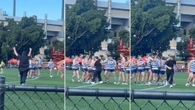 Ex-teammate jumps fence to celebrate AFL champion’s final act
