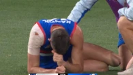 Distressing scenes as AFL superstar goes down with knee injury