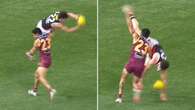 Frightening moment AFL youngster has entire body flipped mid-air