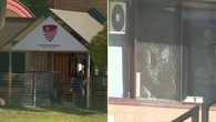 High school closed after vandals smash windows, spray graffiti