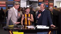 Cheeky Hawthorn forward pokes fun at Darcy Moore after game