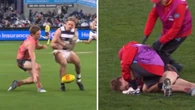 AFL star ironed out in bone-crunching collision