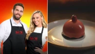 Michael and Rielli’s Raspberry Gel and Chocolate Mousse Dome for MKR Episode 3