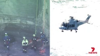 Major rescue underway for young swimmer swept away in rough surf