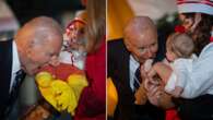 Biden sparks furore by biting babies at White House event