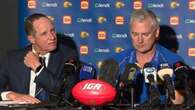 Eagles boss speaks out of turn in awkward exchange with Adam Simpson