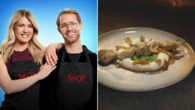 Maria and Bailey’s Sous Vide Chicken Skewer with celeriac puree, and Salsa Verde