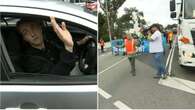 Driver’s furious spray as unexpected protest creates traffic chaos in Melbourne