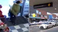 Shocking footage shows woman allegedly stealing knives before trying to rob bank