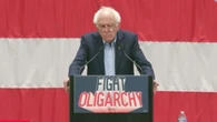 Footage shows Bernie Sanders learning of American strikes live on stage
