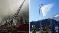 Warehouse fire rages on after days
