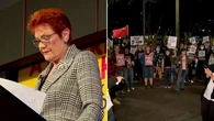 Riot squad called as protesters target Pauline Hanson at charity ball