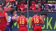Emerging AFL superstar in trouble with umpire after nasty act