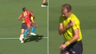 AFL umpire suffers shoulder dislocation in heavy collision