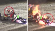 Teen driver leaps from burning car after sudden explosion