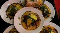 Cindy Flores serves up delicious tacos al pastor – a delicious Mexican street food favourite