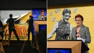 Protestors crash Pauline Hanson’s Press Club speech