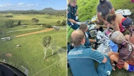Young girl airlifted after ‘epic’ 120-metre slip-and-slide accident