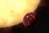 Planet caught in a gravitational 'tidal storm' is so hot that it glows