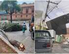 Forte chuva derruba Ã¡rvores e arranca telhados em Juiz de Fora