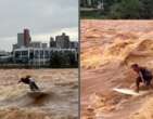 MG: conheÃ§a o surfista que pegou onda no Rio Doce