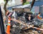 Duas pessoas morrem em carro prensado por Ã´nibus do Move em BH